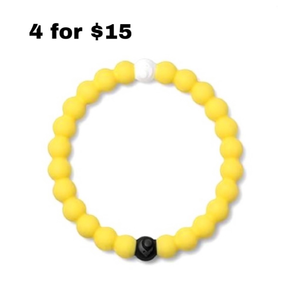 Lokai Yellow Beaded Bracelet with Black and White Beads